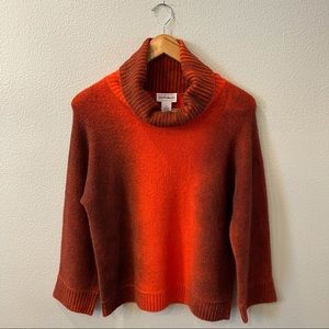 For The Republic Two-Tone Turtle Neck Red Sweater